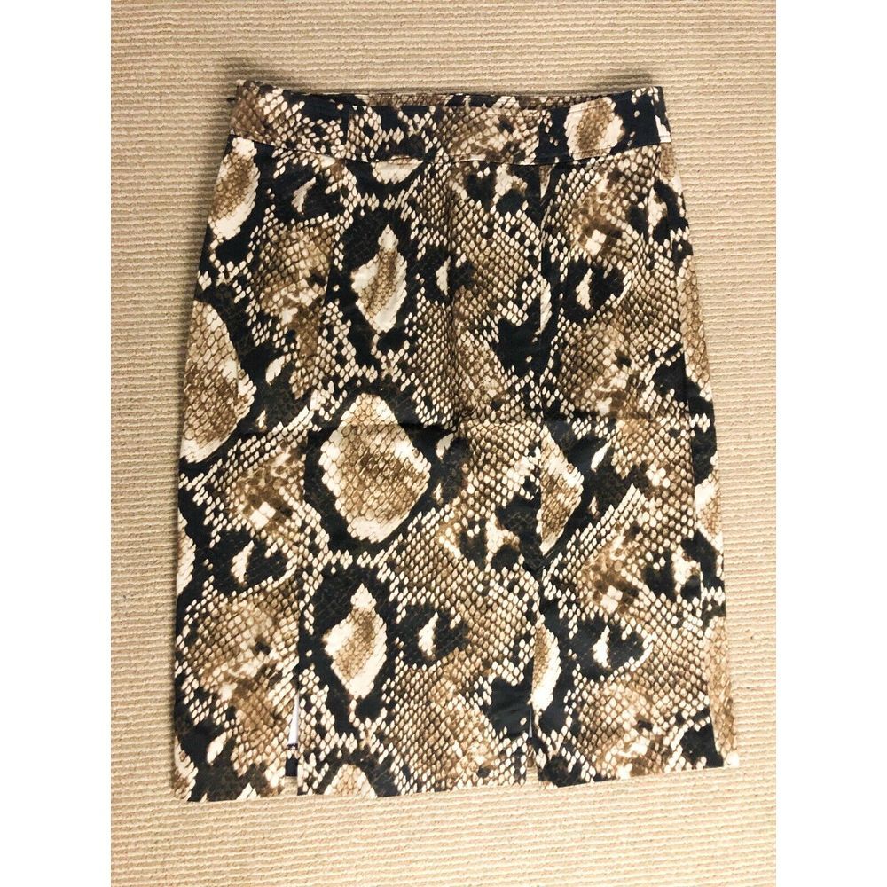 Allison Taylor Women's Multicolor Stretch Snake Print Pencil Skirt Size 8
